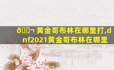 🐬 黄金哥布林在哪里打,dnf2021黄金哥布林在哪里